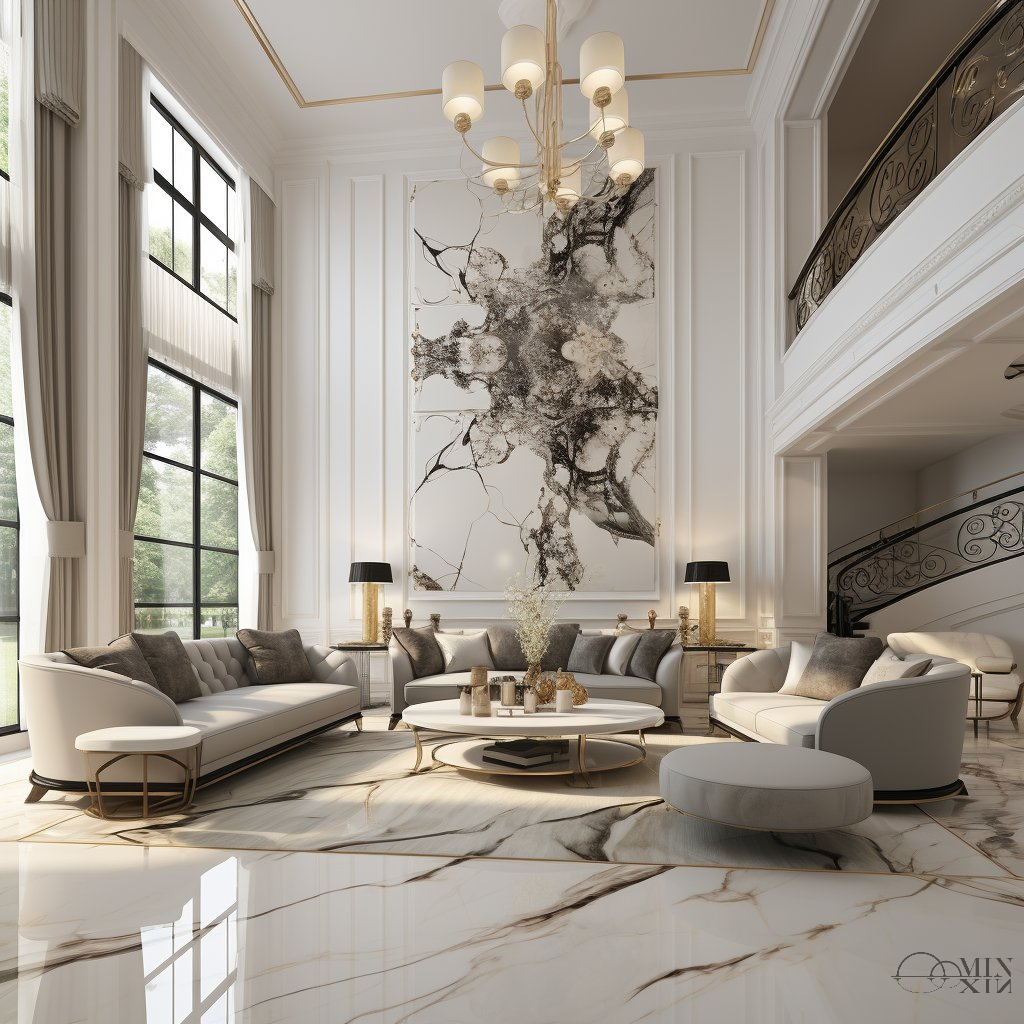 挑高電視牆比例示意圖